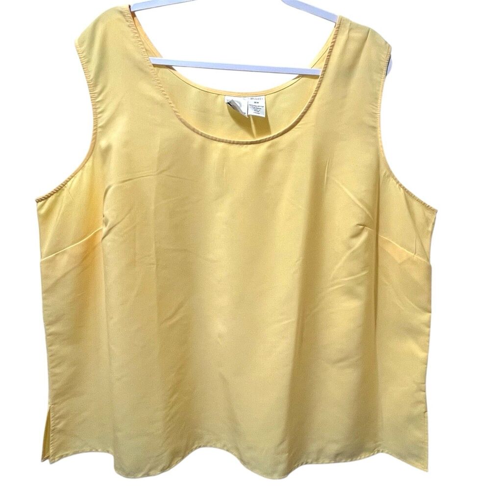 Roaman's Yellow Sleeveless Lightweight Blouse Tank Top Women's Plus Size 26W